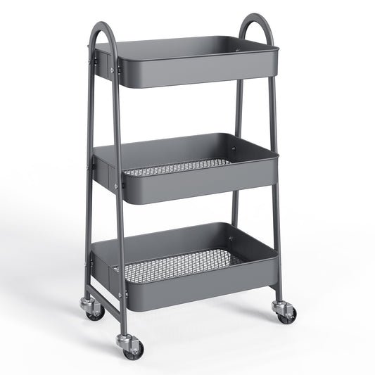 3-Story Small Rolling Cart Storage Organizer
